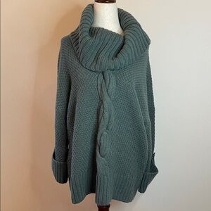 Talbots Wool Alpaca Blend Oversized Cowl Neck Sweater Large EUC